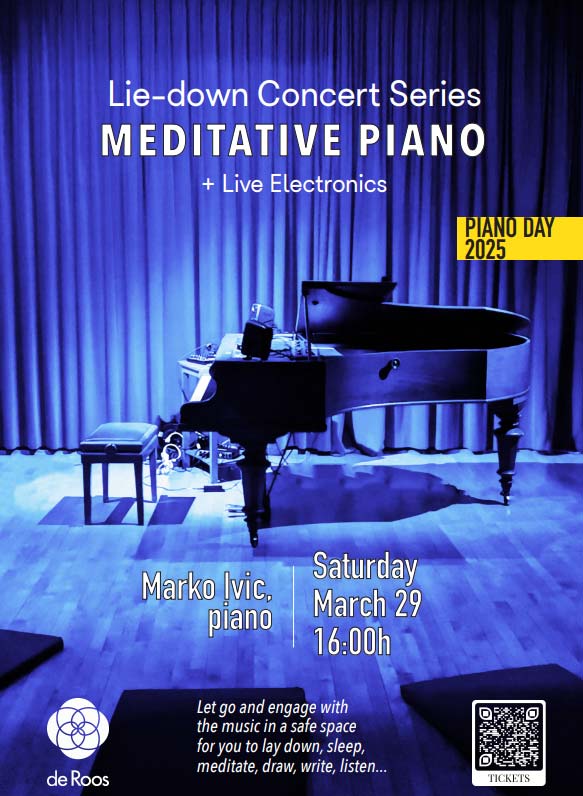 Lie-down concert: meditative piano by Marko Ivic, in de Roos Amsterdam op 29-03-2025